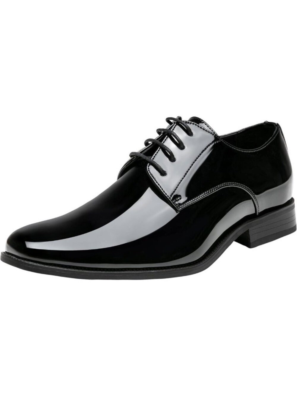 Stylish Faux Patent Leather Tuxedo Shoes for Men - Elegant Oxford Dress Footwear